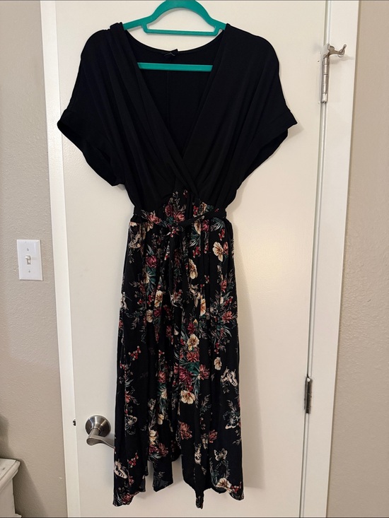 torrid Dresses & Skirts - torrid Black Floral High-Low Wrap Dress